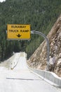 Runaway Truck Ramp sign Royalty Free Stock Photo