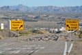 Runaway Truck Ramp Sign a emergency escape ramp in Laughlin, Clark County Nevada USA