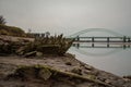 Runcorn Bridge or Silver Jubilee Bridge in the background in Runcorn, United Kingdom Royalty Free Stock Photo