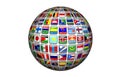 rund globe with flags