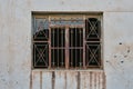 Rundown and deteriorated facade with very rustic old rusted Royalty Free Stock Photo