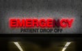 Rundown Hospital ER Drop Off Sign Royalty Free Stock Photo