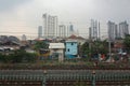 Rundown houses along Jakarta-Serpong railway Royalty Free Stock Photo