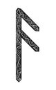 Rune Ansuz. Ancient Scandinavian runes. Runes senior futarka. Magic, ceremonies, religious symbols. Predictions and amulets