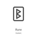 rune icon vector from esoteric collection. Thin line rune outline icon vector illustration. Linear symbol for use on web and