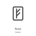 rune icon vector from esoteric collection. Thin line rune outline icon vector illustration. Linear symbol for use on web and