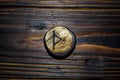 Rune Thurisaz Thurs carved from wood on a wooden background Royalty Free Stock Photo