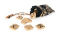 Runes and bag Royalty Free Stock Photo
