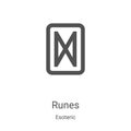 runes icon vector from esoteric collection. Thin line runes outline icon vector illustration. Linear symbol for use on web and