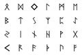 Runes of Scandinavia symbol letters black color set