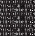 Runes seamless pattern. Runic alphabet wallpaper. Writing ancient background. Old Gothic seamless texture. Vector illustration Royalty Free Stock Photo