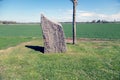 Runestone in a field Royalty Free Stock Photo