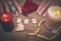 Magic runes for future reading and divination. Runestone reading. Royalty Free Stock Photo