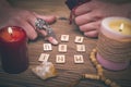 Magic runes for future reading and divination. Runestone reading. Royalty Free Stock Photo