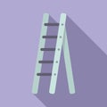 Rung ladder icon flat vector. Wood construction