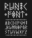 Runic hand drawn font. Vector ink brush