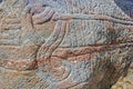 Runic inscriptions on the HaraldÃ¢â¬â¢s runestone in Viking historical site of Jelling village of Denmark