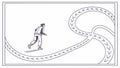 Runner on an Abstract Winding Path, Progress & Journey, vector design Generative AI Royalty Free Stock Photo