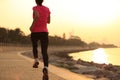 Runner athlete running at seaside Royalty Free Stock Photo