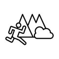 Runner avatar figure in the camp line style icon