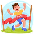 Runner crossed the finish line. Concept illustration.