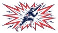 Runner in a Dynamic Comic Book Style Explosion Vector, vector design Generative AI Royalty Free Stock Photo
