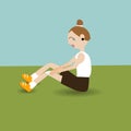 Runner feeling pain with sport injury