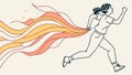 Runner with Fiery Trail: Explosive Speed & Power, vector design Generative AI Royalty Free Stock Photo
