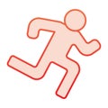 Runner flat icon. Run red icons in trendy flat style. Athlete gradient style design, designed for web and app. Eps 10. Royalty Free Stock Photo