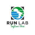 Runner foot health laboratory logo design Royalty Free Stock Photo