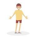 Runner happy athlete jogging people`s character vector flat illustration.