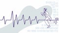 Runner heart binary, digital fitness, tech health, code runner, data pulse, Vector Design, Generative AI