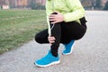 Runner with injured ankle while training Royalty Free Stock Photo