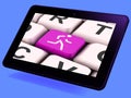 Runner Key Tablet Means Run Jog Or Aerobic Work-Out