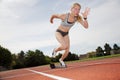 Runner Off the Starting Block Royalty Free Stock Photo