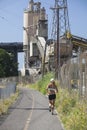 Runner on Portland's New Springwater Corridor Royalty Free Stock Photo