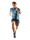 Runner running jogger jogger young man isolated white background Royalty Free Stock Photo