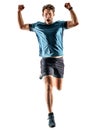 Runner running jogger jogger young man isolated white background Royalty Free Stock Photo