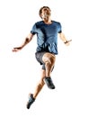 Runner running jogger jogger young man isolated white background Royalty Free Stock Photo