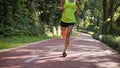 runner running on morning park road workout jogging Royalty Free Stock Photo