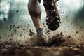 Muddy Trail Running Royalty Free Stock Photo