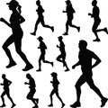 Runner silhouette. jogging