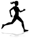 Silhouette Runner Woman Sprinter or Jogger Person