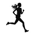 A Runner silhouette sprinter runner or jogger running track or jogging. Detailed person silhouette in outline. Woman Royalty Free Stock Photo