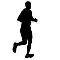 Runner silhouette on a white Royalty Free Stock Photo