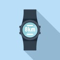 Runner smartwatch icon flat vector. Social media