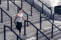 runner in sportswear warming up. Training on fresh air. Athletic young man stretching his legs muscles. sporty man Royalty Free Stock Photo