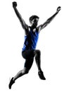runner sprinter running sprinting athletics man silhouette isola Royalty Free Stock Photo