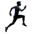 runner sprinter running sprinting athletics man silhouette isola Royalty Free Stock Photo