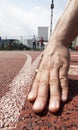 Runner at starting line